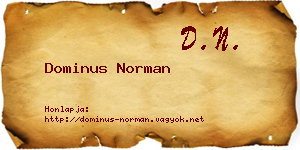 Dominus Norman névjegykártya